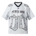 Snake Scale Design Mesh Jersey Short Sleeve T-shirt Loose