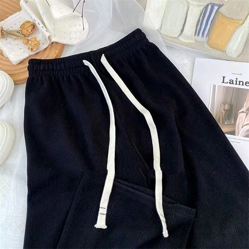 Draping Effect Lazy And High-looking Glutinous Rice Casual Pants