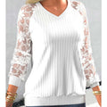Women's Solid Color Lace Transparent Sweater