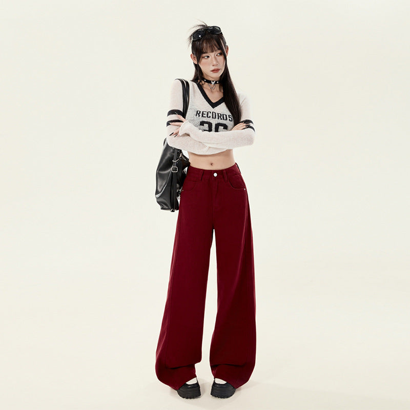 This Year's Popular Hot-selling Product Pants Retro Straight Wide-leg Pants