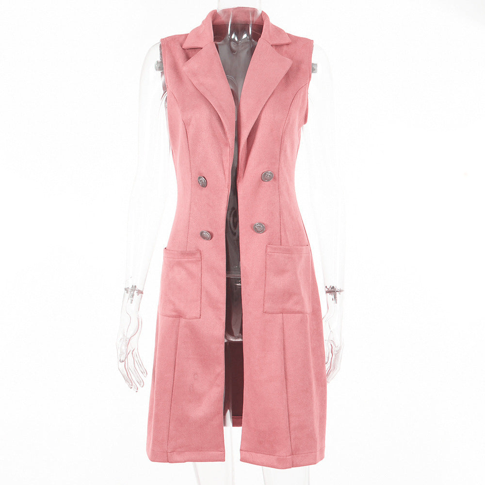 Fashionable Suede Slim-fit Retro Elegant Vest For Women