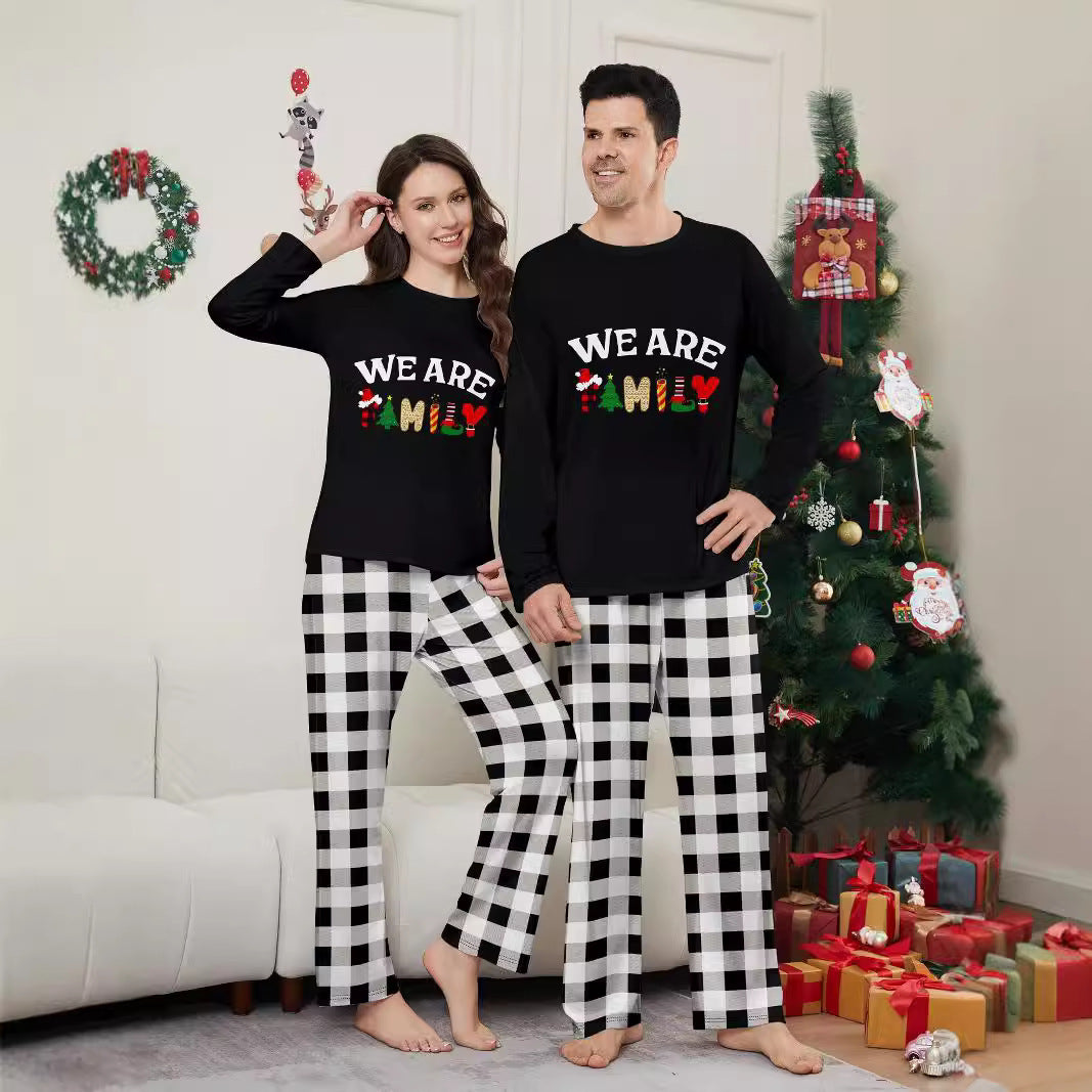 Long Sleeve Trousers Letter Printing Plaid Home Wear
