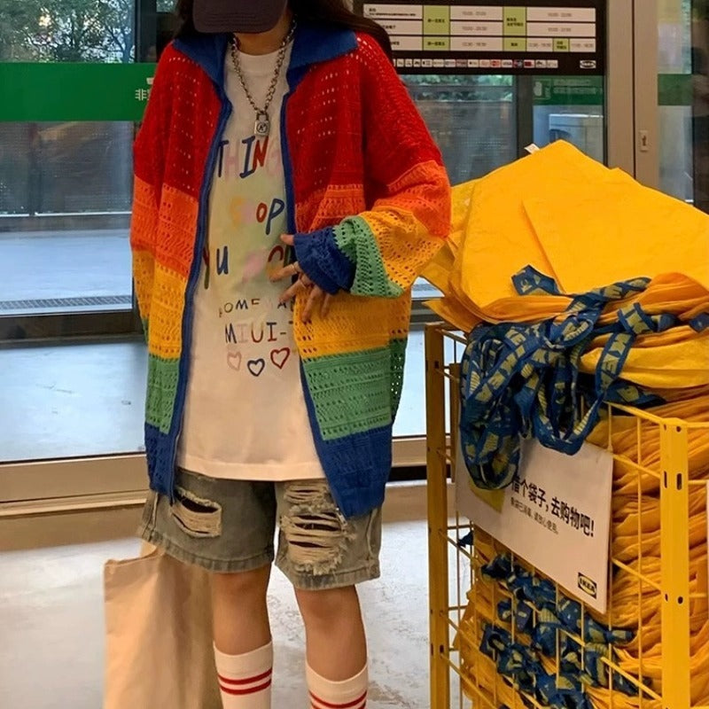 Women's Hollow Knitted Cardigan Top Coat