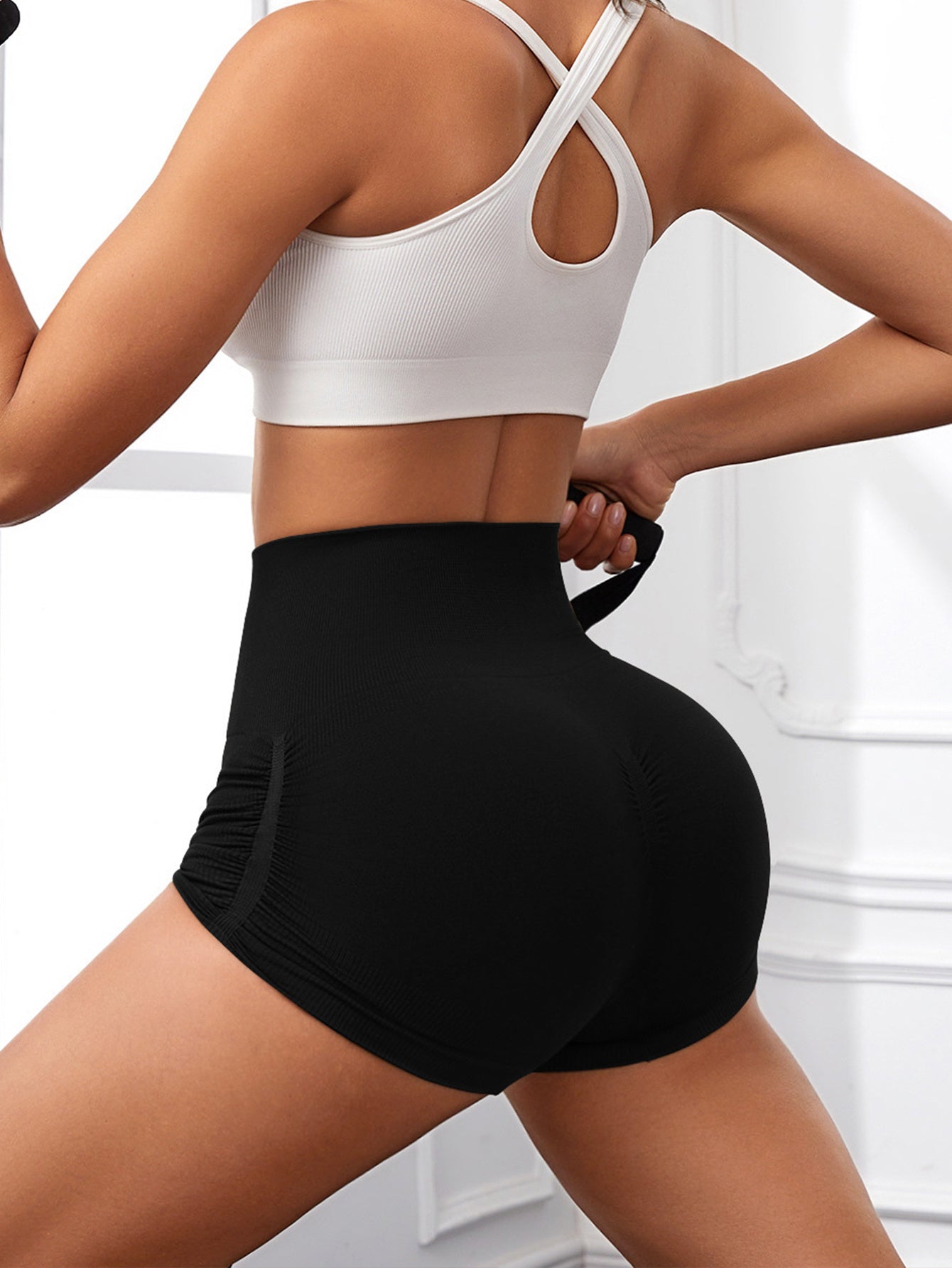 Workout Shorts For Women Scrunch Butt Lifting High Waisted Yoga Gym Seamless Booty Biker Shorts