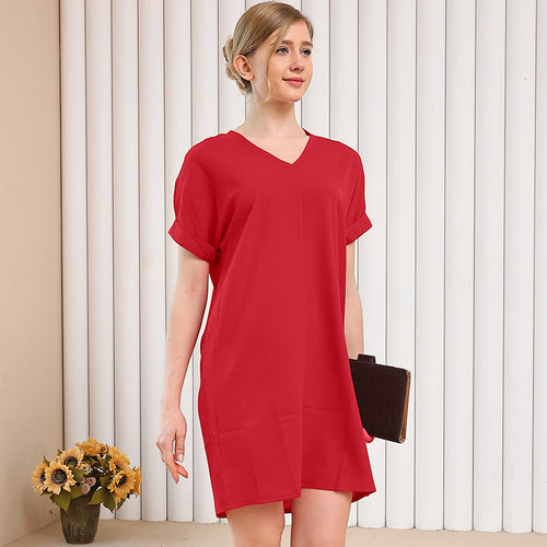 Casual V-n Collar Short Sleeve Home Decoration Dress