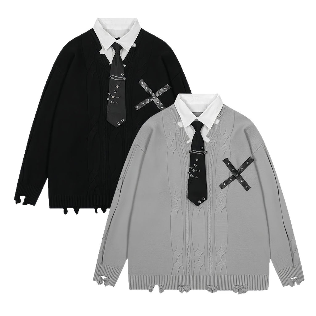 Women's Casual Irregular Design V-neck Long-sleeve Knitwear Coat