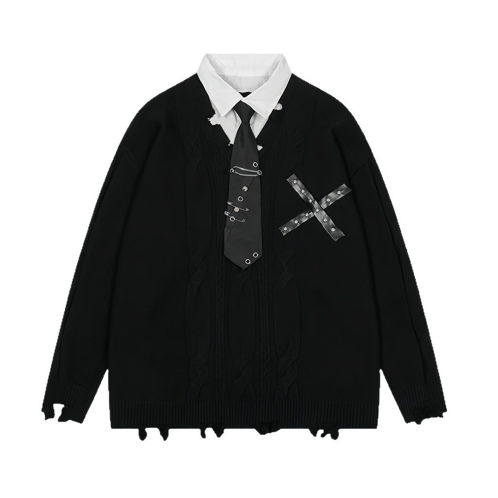 Women's Casual Irregular Design V-neck Long-sleeve Knitwear Coat