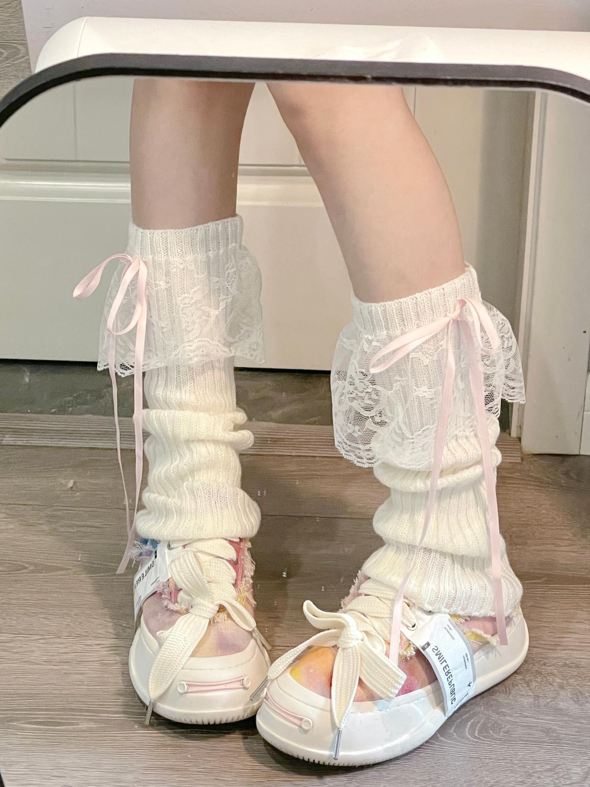 Lace Bunching Socks Girl Hot Girl Leg Warmer College Style
