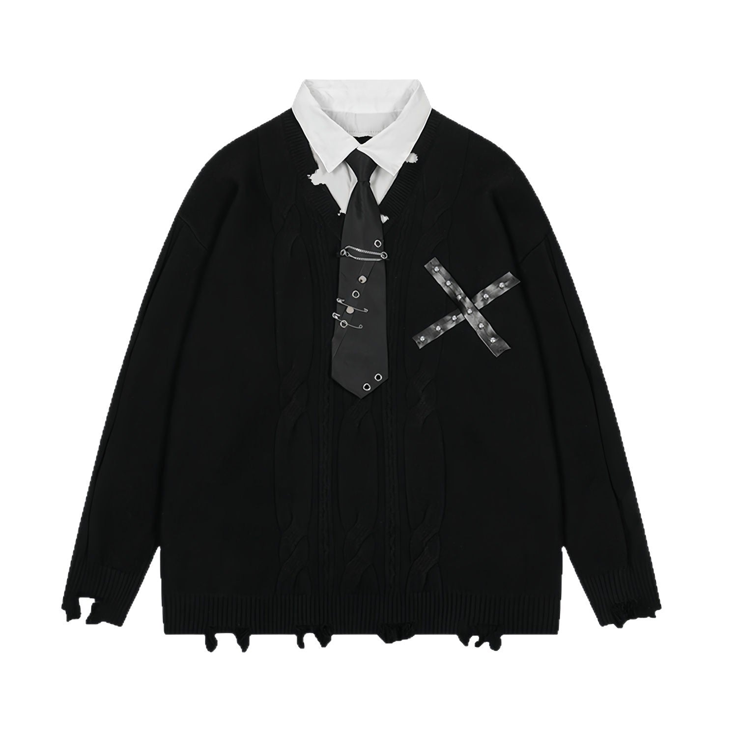 Women's Casual Irregular Design V-neck Long-sleeve Knitwear Coat