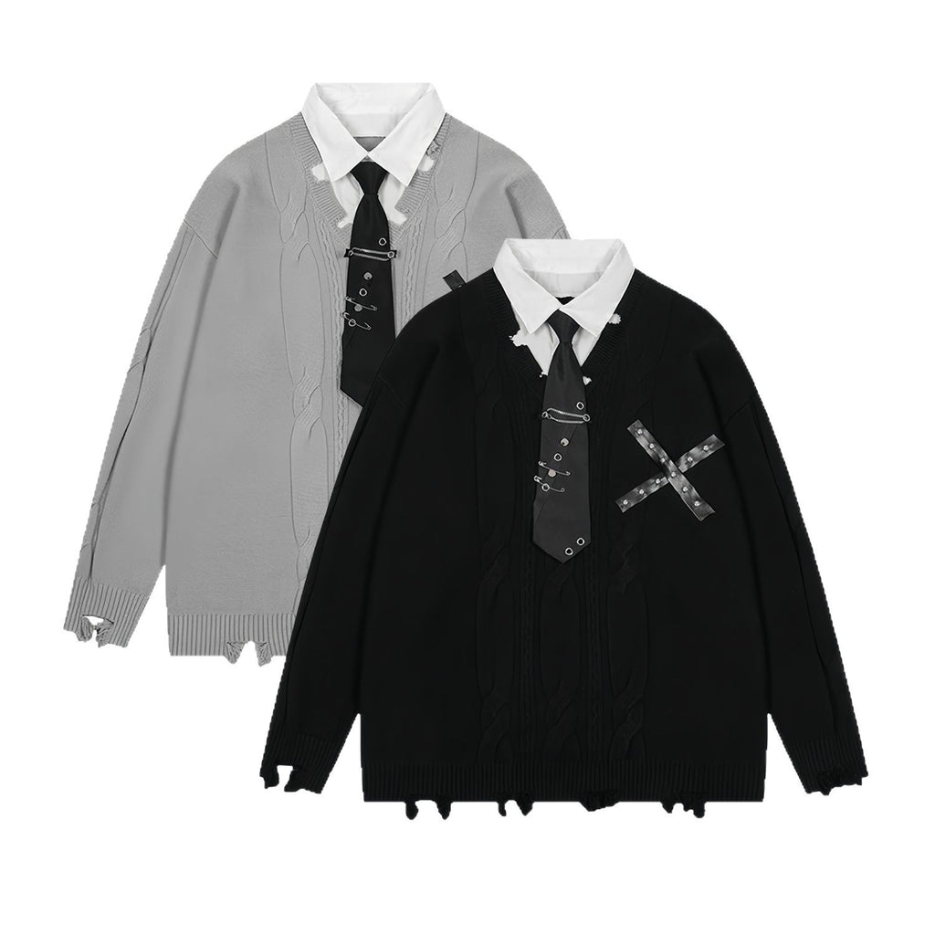 Women's Casual Irregular Design V-neck Long-sleeve Knitwear Coat