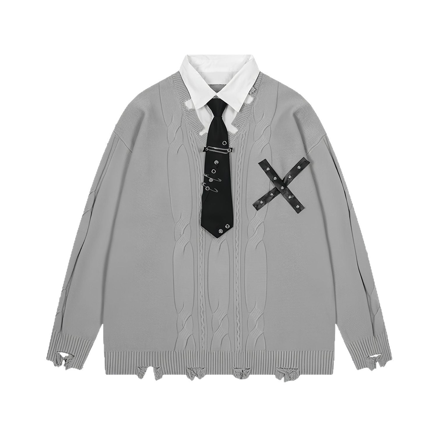 Women's Casual Irregular Design V-neck Long-sleeve Knitwear Coat