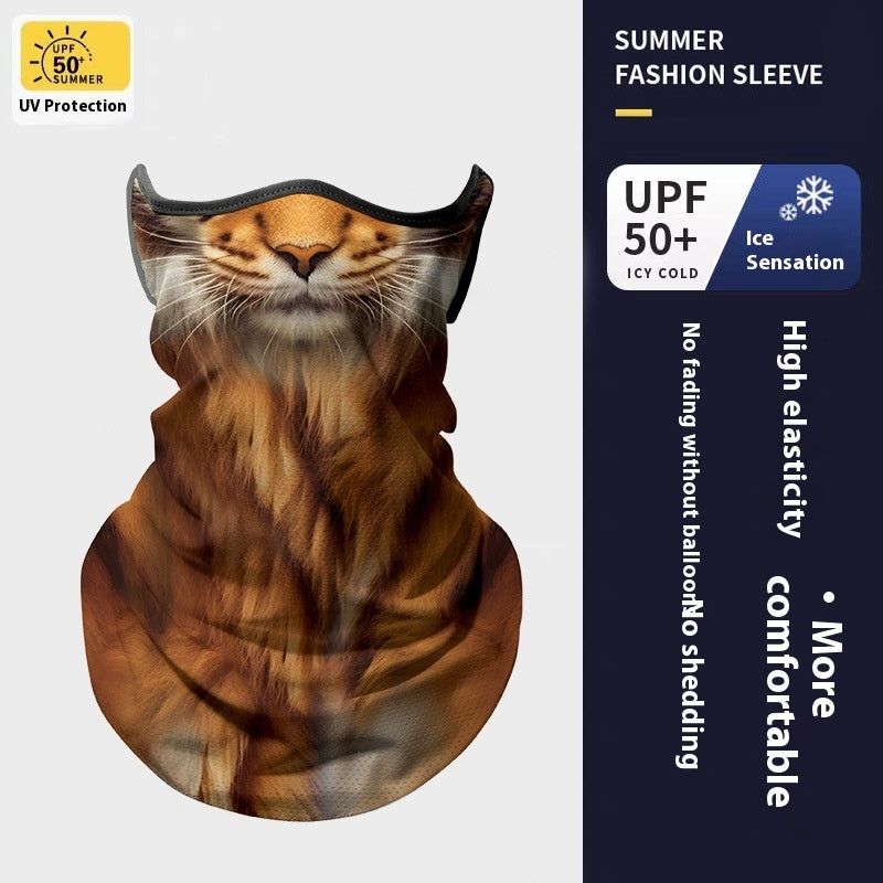 Sunscreen Hanging Ear Ice Silk Breathable Outdoor Sports Motorcycle Cycling Mask