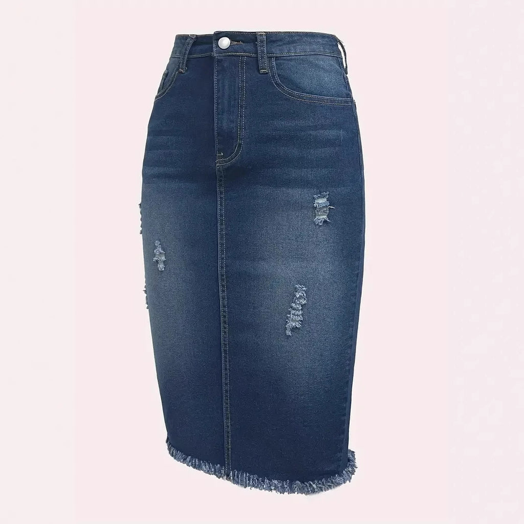 High Waist Slimming Office Lady Skirt Mid-length A- Line Sheath Skirt