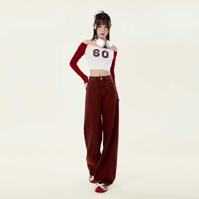 This Year's Popular Hot-selling Product Pants Retro Straight Wide-leg Pants