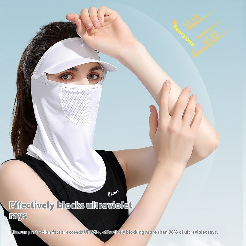 Summer Sunscreen Mask Ice Silk Outdoor Sunshade Face And Neck Protection