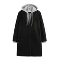 Detachable With Coat And Cap Stitching Coat For Women