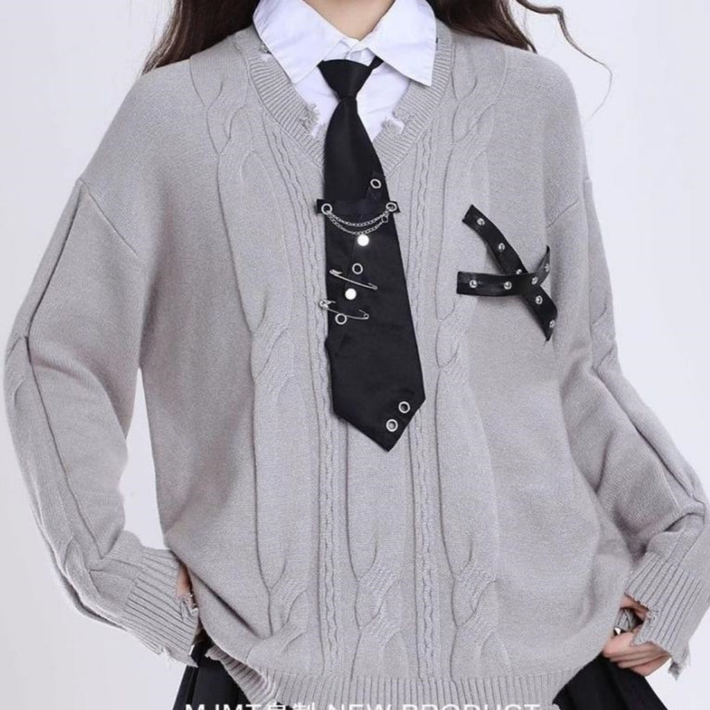 Women's Casual Irregular Design V-neck Long-sleeve Knitwear Coat