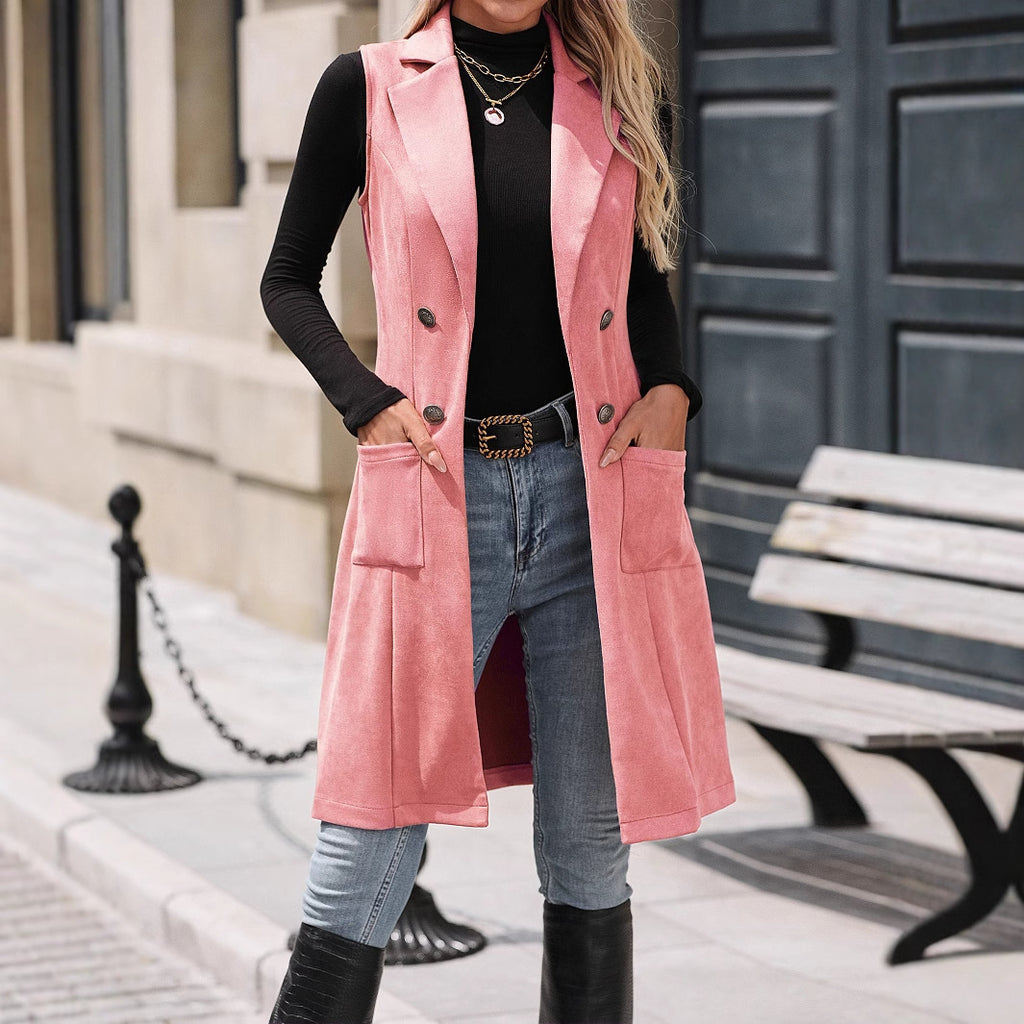 Fashionable Suede Slim-fit Retro Elegant Vest For Women
