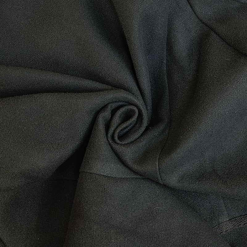 Women's Round Neck Pure Color All-matching Woolen Short Jacket