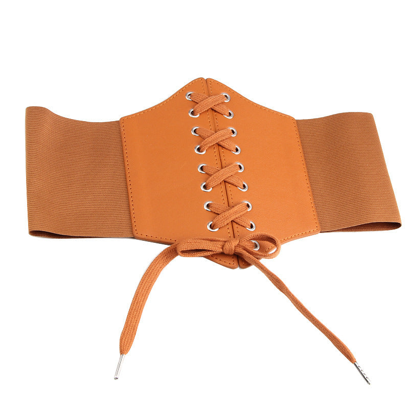 Summer Retro Fashion Tight Wide Waist Seal Women's Elastic Stretch Belt